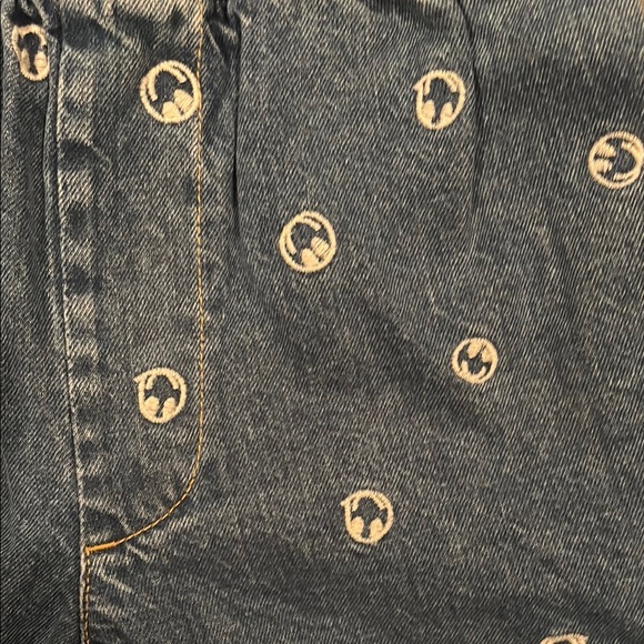 BDG Blue Pants with White Floral Pattern - Picture 3 of 4